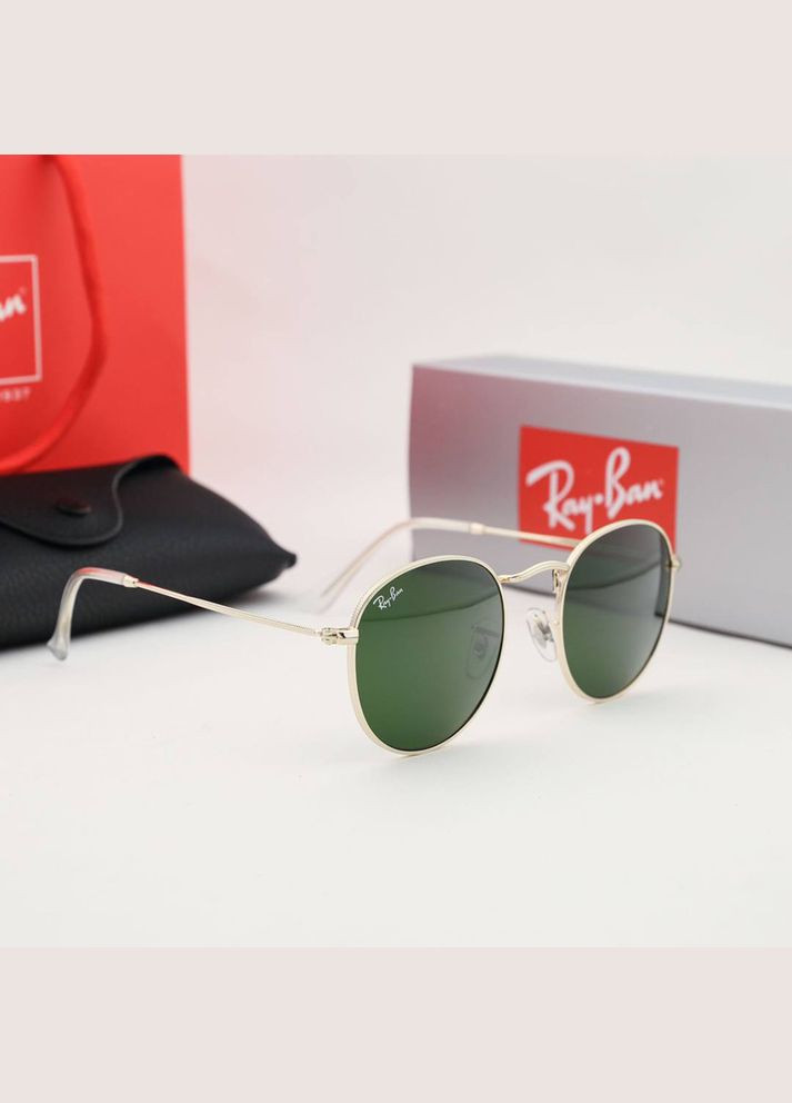 Мужские солнцезащитные очки 3447 Round green No Brand (322157439)