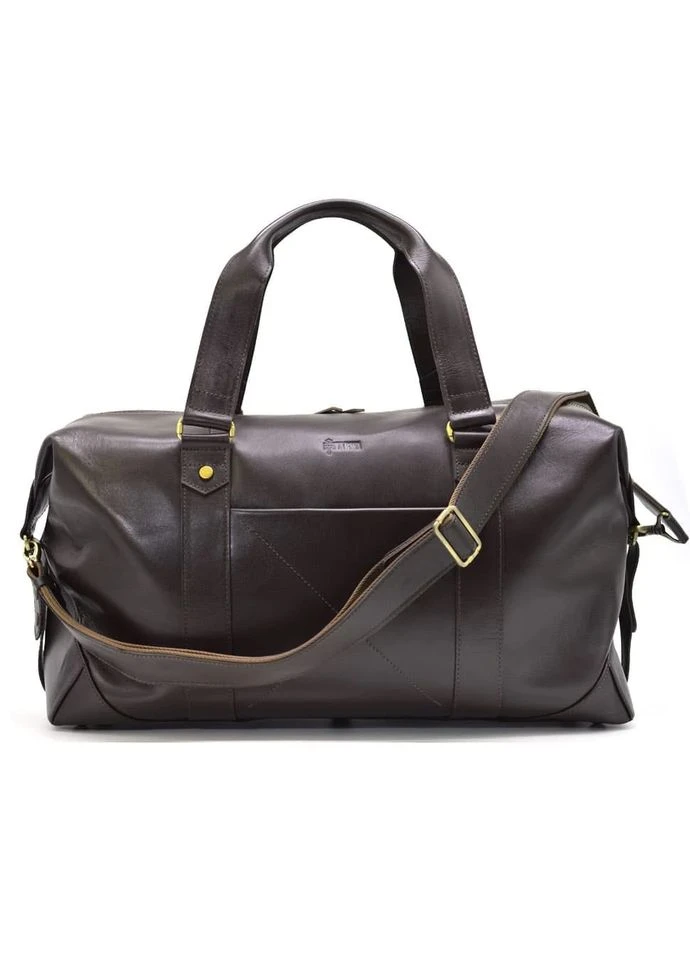 Кожаная дорожная сумка TARWA GC-0320 коричневая 28×50×21 см No Brand (400874354)