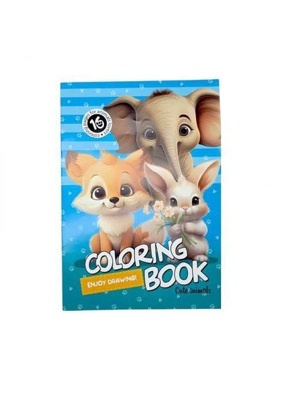 Раскраска, 210х297 мм, (ГОЛУБАЯ CUTE ANIMALS) (TS01091996278661) Art studio of Happiness (375811630)