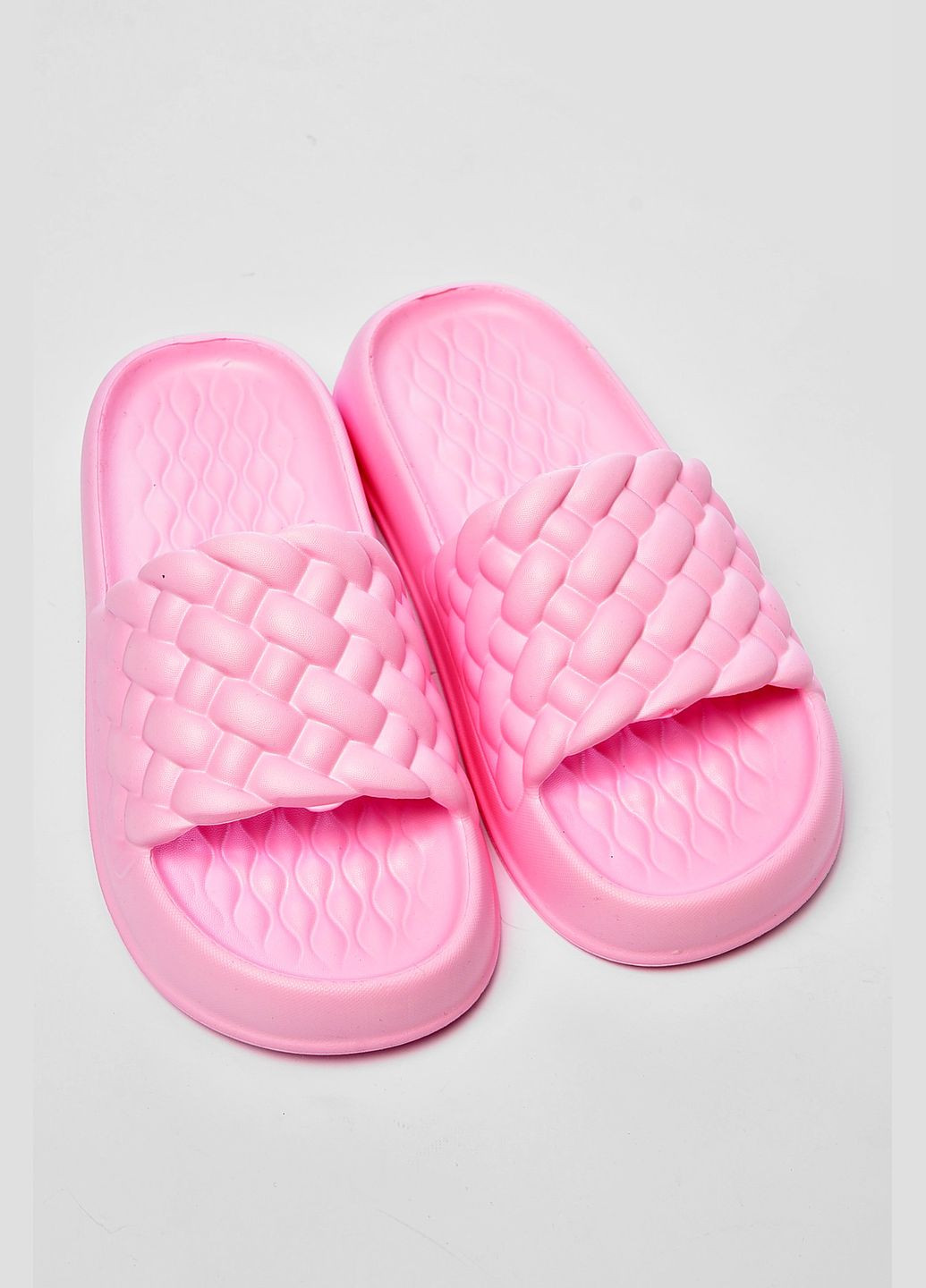 Пудровые шлепанцы пена женские пудрового цвета Let's Shop