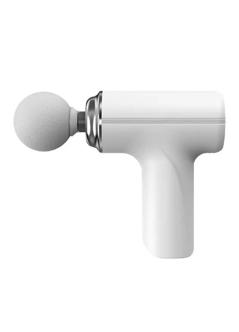 Портативный ручной аккумуляторный перкуссионный мышечный массажер пистолет для тела с насадками 4 штуки (479642-Prob) Белый Unbranded (322605102)