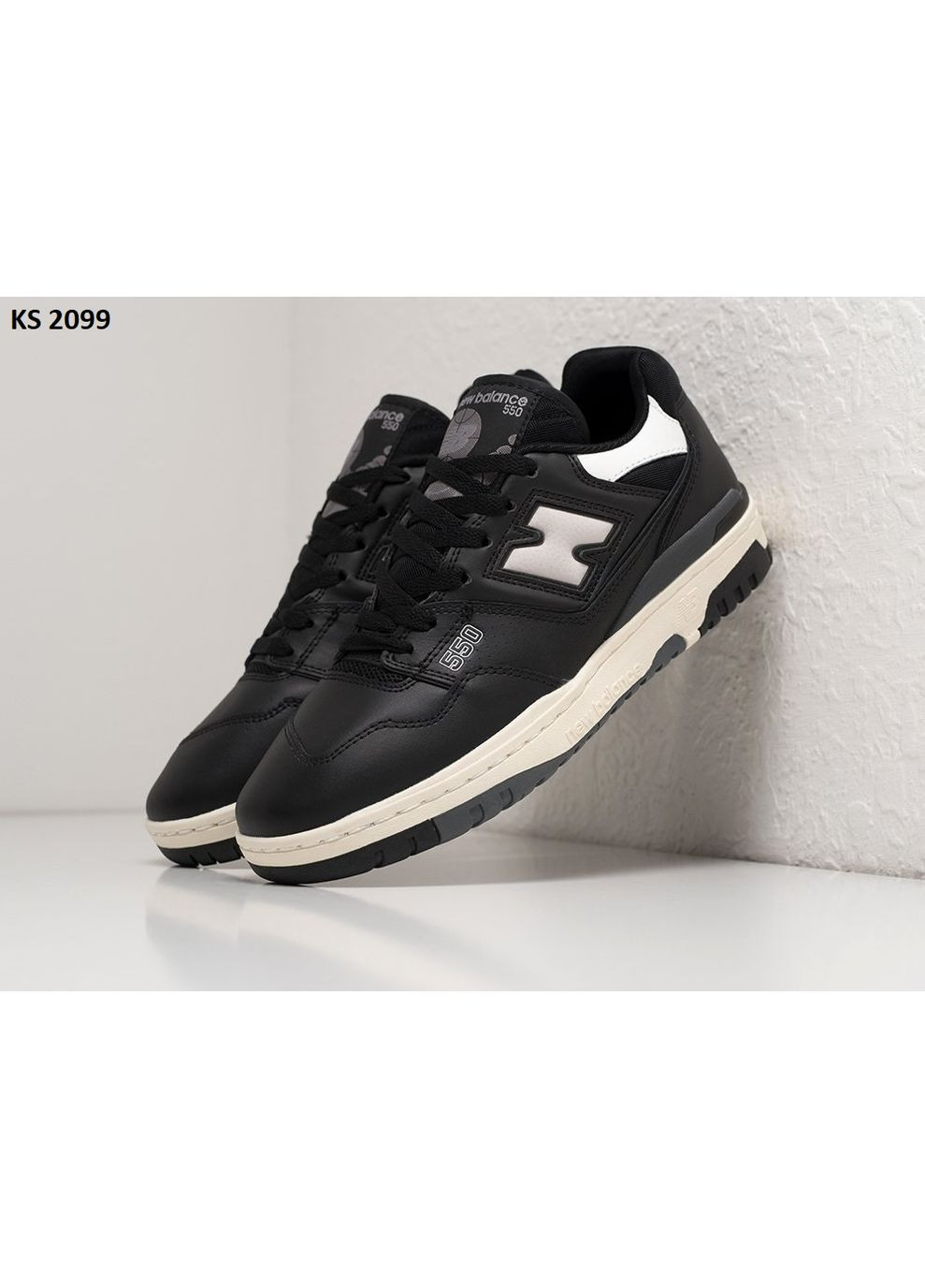КРОССОВКИ ЖЕНСКИЕ NEW BALANCE 550 BLACK WHITE НЬЮ БЕЛАНС 550 No Brand чёрные демисезоны (367176795)