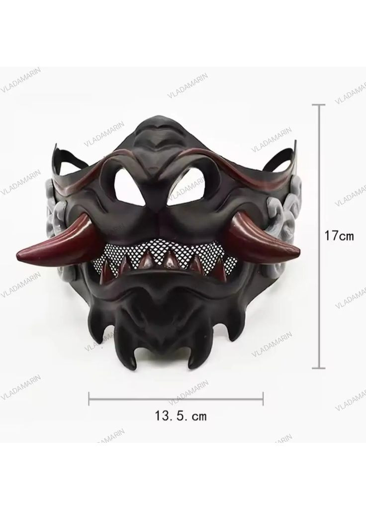 Маска демона для Хелловіна,косплей,маска японського самурая Halloween No Brand (368695253)