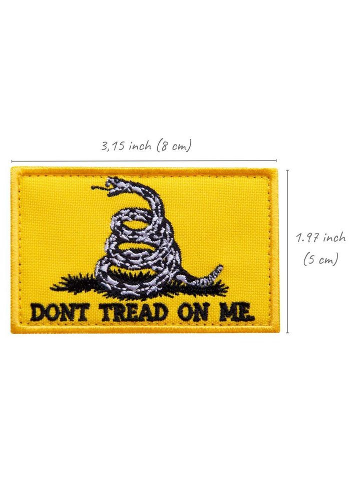 Набір шевронів 2 шт. з липучкою Змія Don't Tread On Me 5х8 см, вишитий патч IDEIA (275869652)