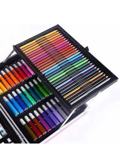 Великий набір для малювання у металевій валізці • Дитячий художній набір для творчості • Фарби, олівці, фломастери No Brand (371788137)