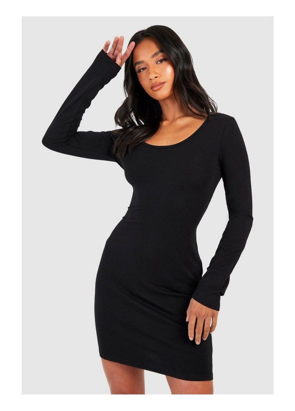 Черное кэжуал платье Boohoo однотонное