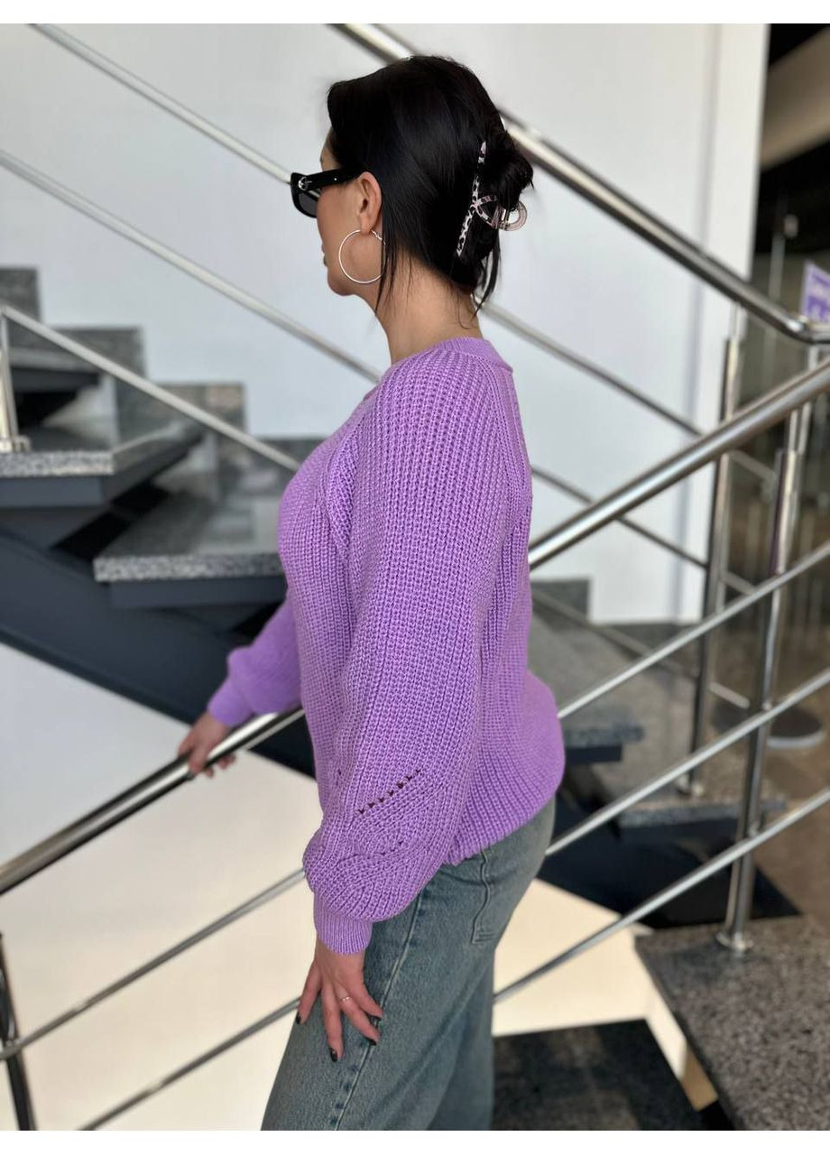 Бузковий демісезонний светр в'язаний теплий LeVi