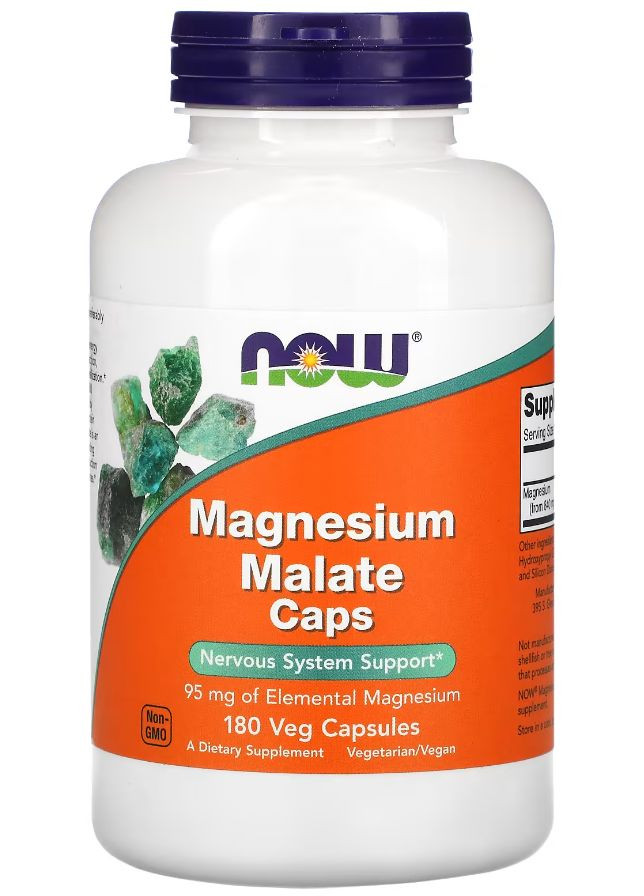 Магній Малат Magnesium Malate Caps 180 вег капс Now Foods (351864894)