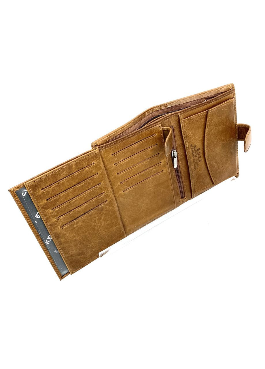 Чоловіче портмоне з натуральної шкіри B069-807 коричневе 14 х 10,5 х 2 Beidierke (367263537)