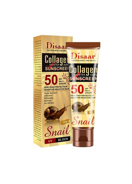 Сонцезахисний крем для обличчя Snail 50 SPF PA +++, з муцином равлика, 50 мл Disaar (350349787)