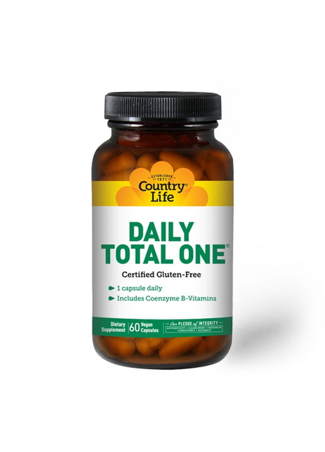 Витамины и минералы Daily Total One, 60 капсул Country Life (293419666)