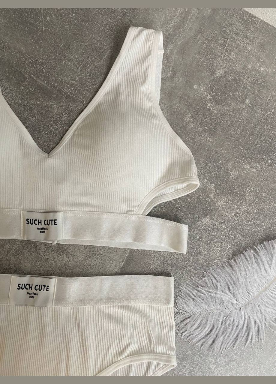 Белый демисезонный самый удобный комплект нижнего белья Stylish Touch