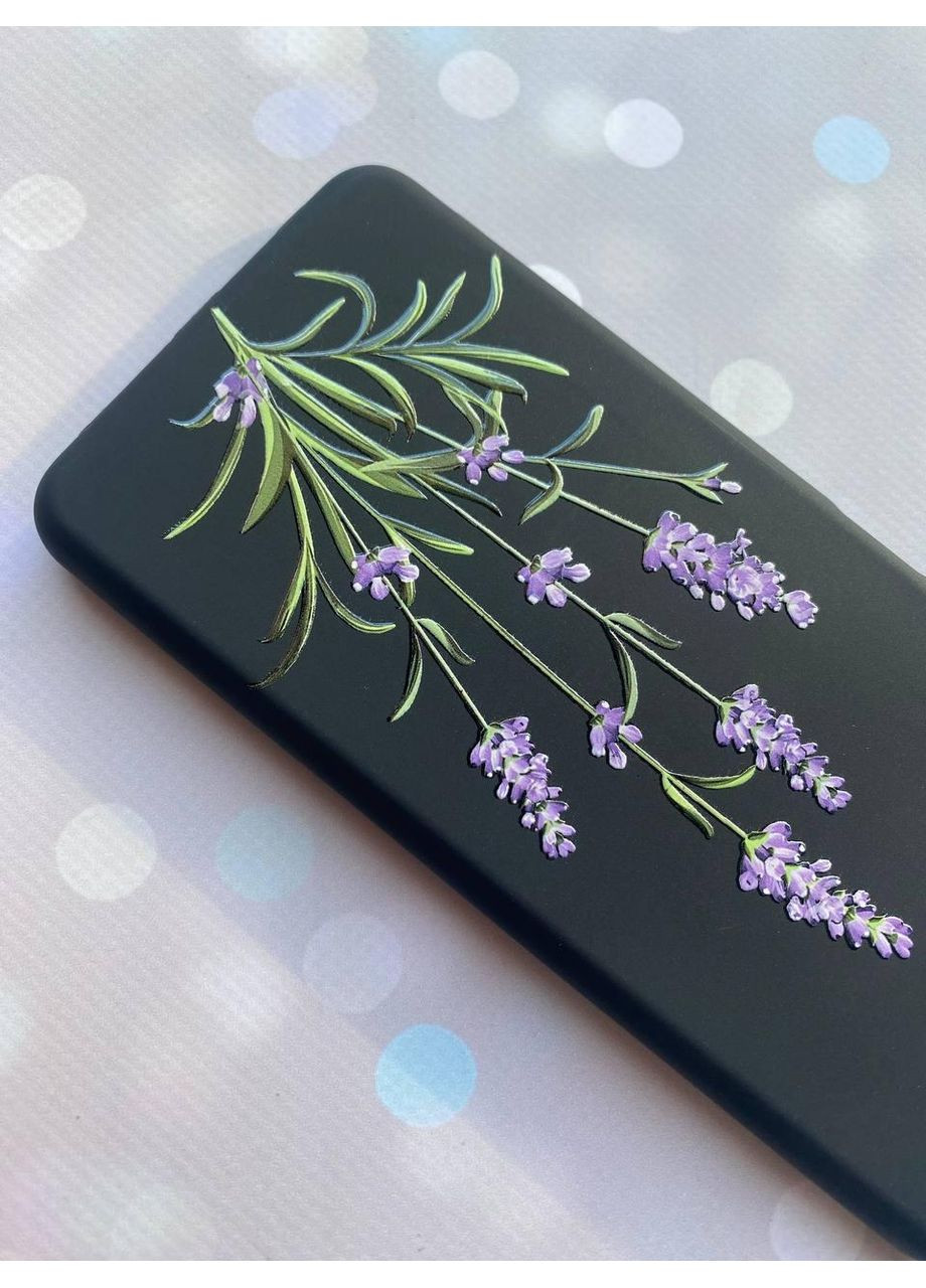 Матовий чохол на Samsung Galaxy A24 Чорний Гілочки лаванди (принт 266) CASE CONTROL (360696592)