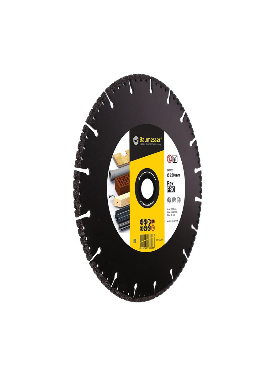 Алмазный диск 1A1RSS V Turbo Pro Rex (230 х 2.6 мм, 22.23 мм) отрезной круг 910315547017 (10303) Baumesser (295033143)