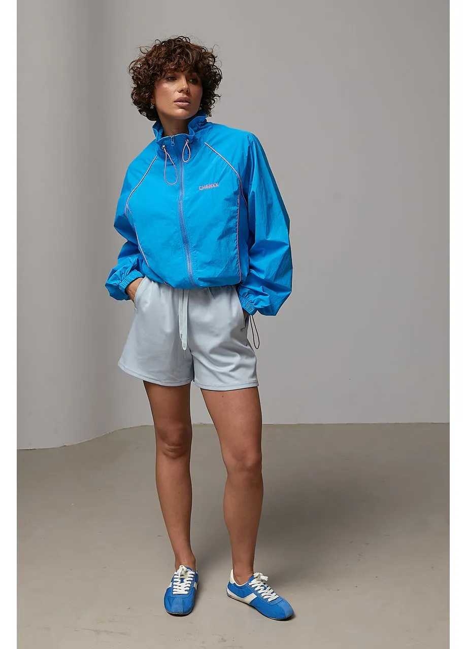 Легка вітровка з контрастними вставками Lurex (399764609}