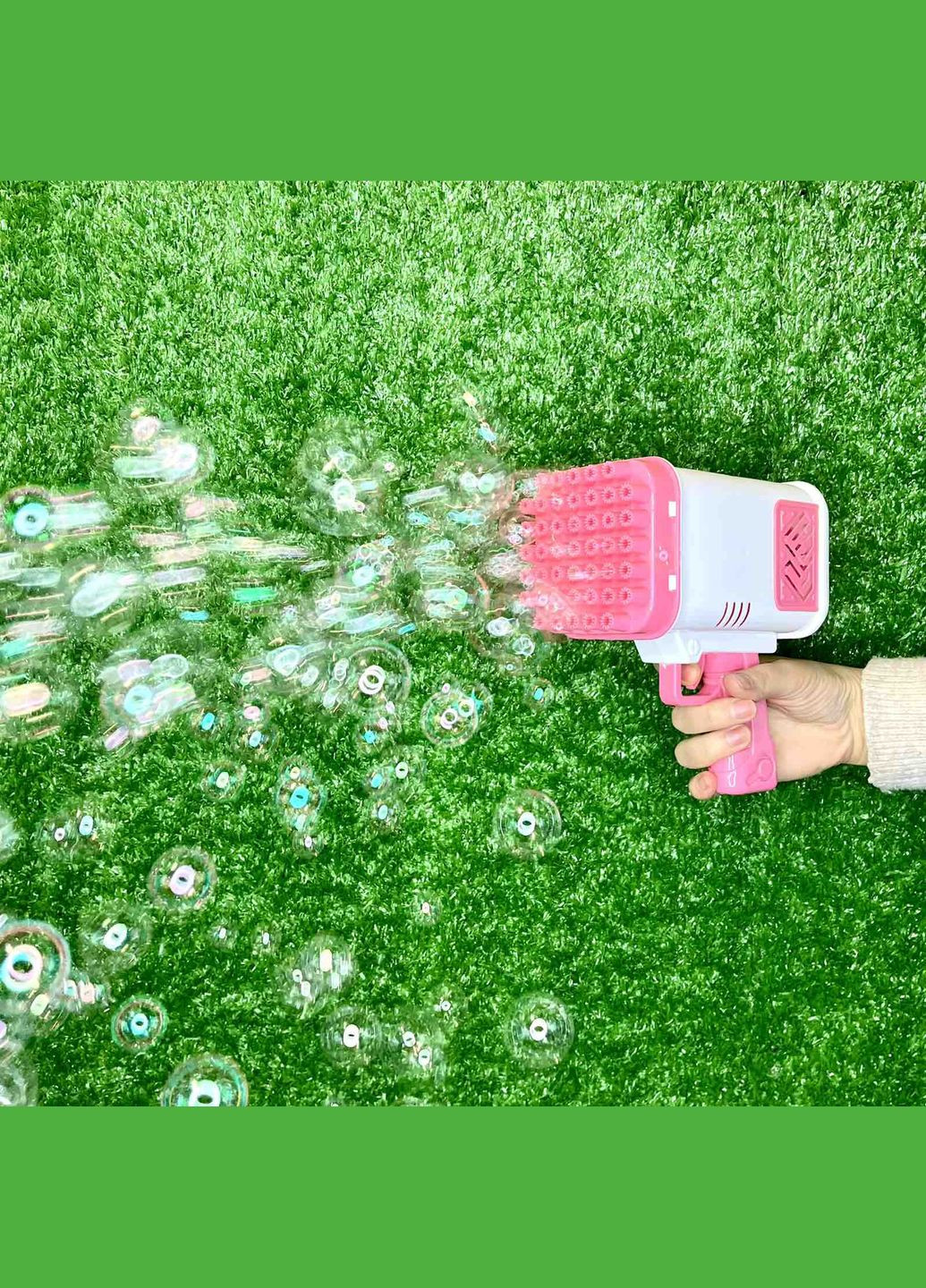 Пістолет для запуску мильних бульбашок 45 отворів 17 см Рожевий (2023-58A) TK Group (325692334)