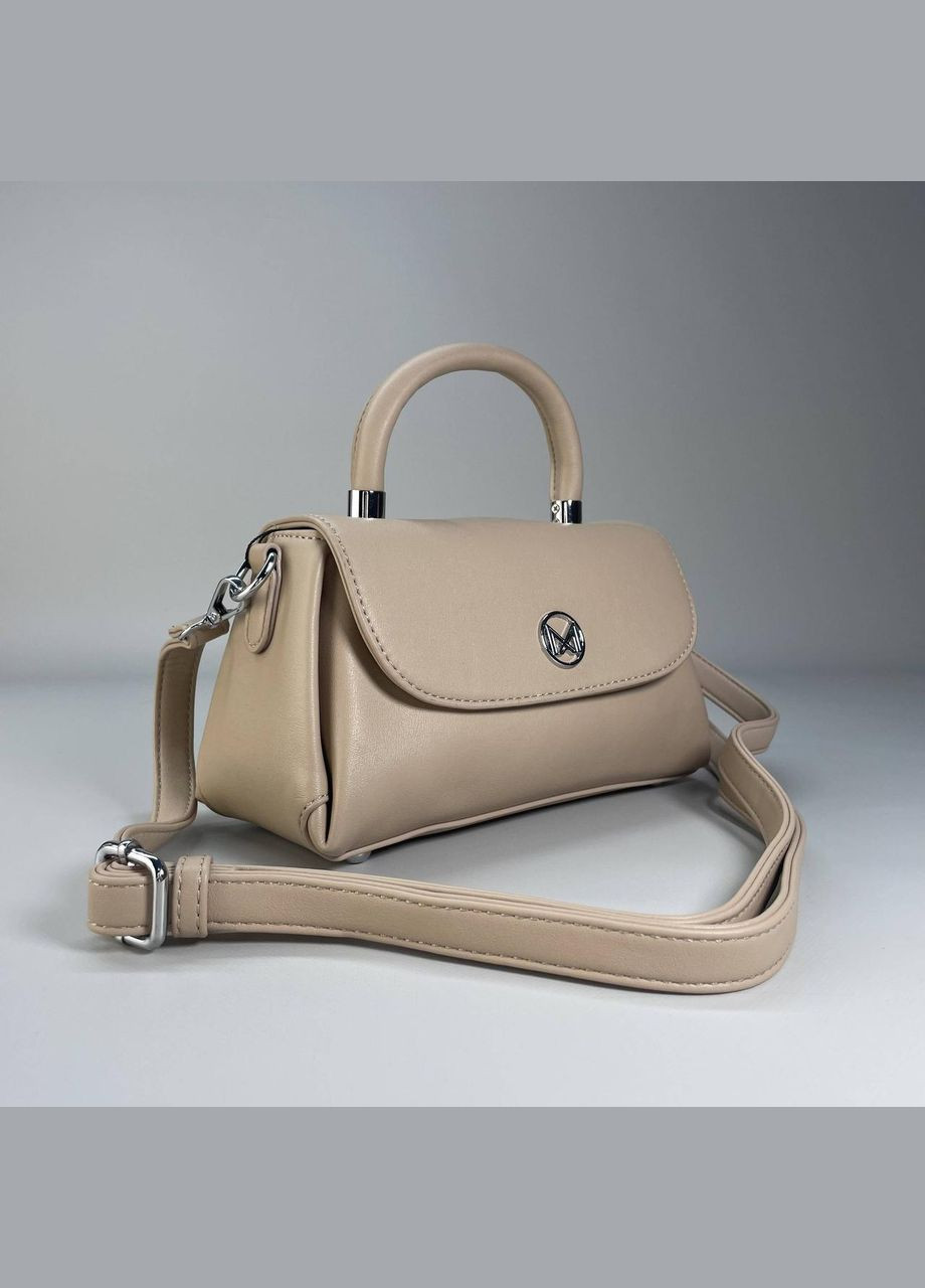 Жіноча сумка з екошкіри з одним великим відділенням на блискавці бежева Alex&Mia (324114018)