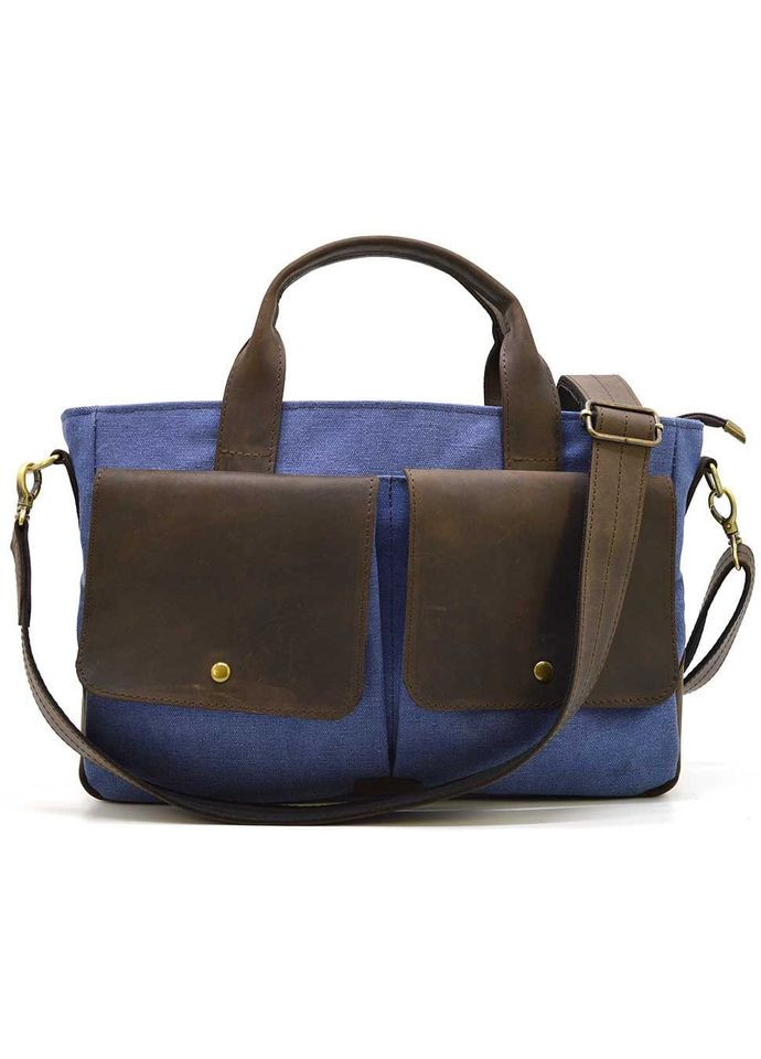 Чоловіча сумка з канвас і кінської шкіри RKc-3990-3md синій TARWA (329147034)