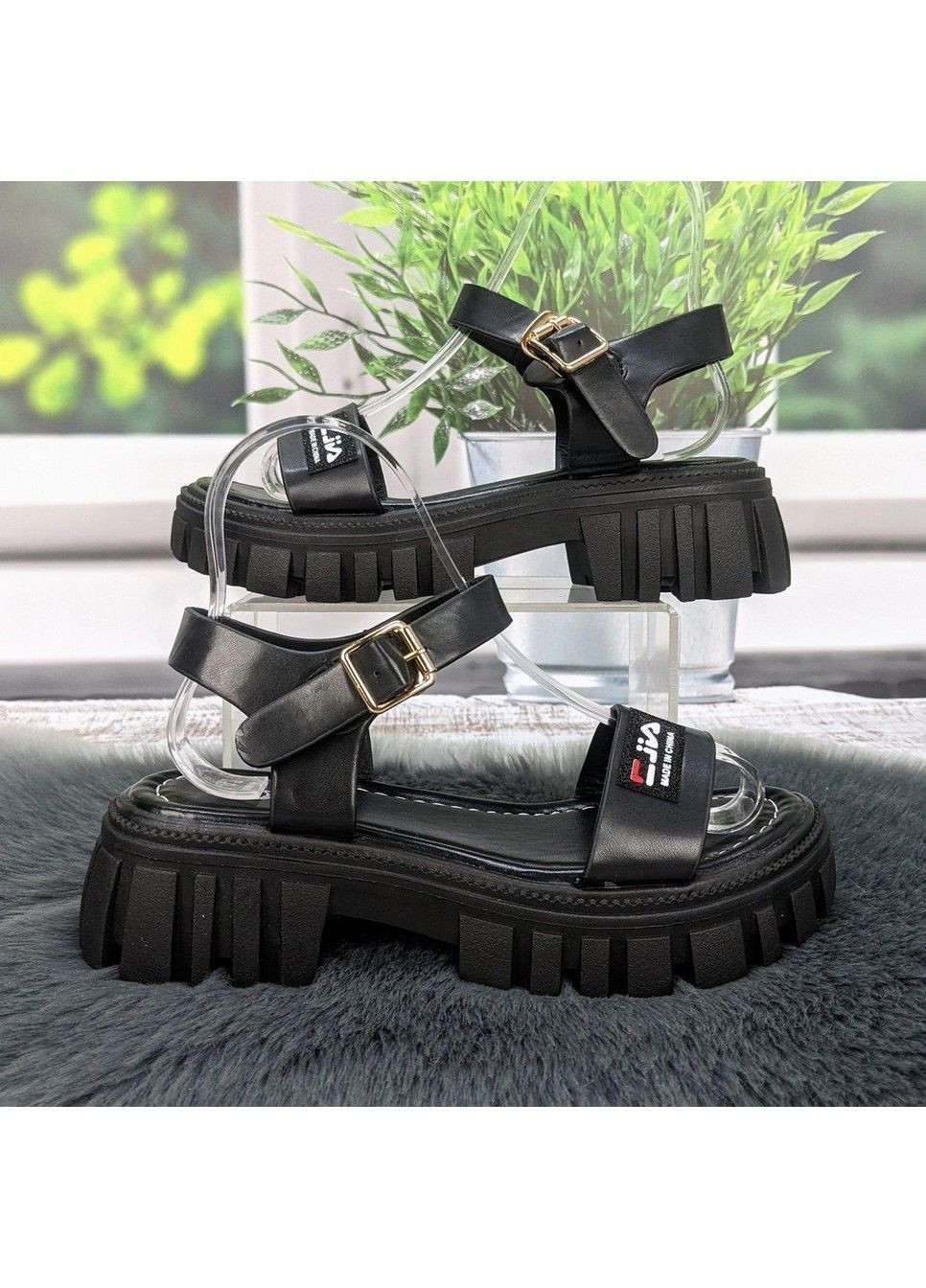 Черные босоножки женские FDEK с ремешком