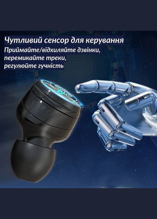 Бездротові навушники M58, з'єднання по Bluetooth 5.3, з мікрофоном, з дисплеєм No Brand (315719947)