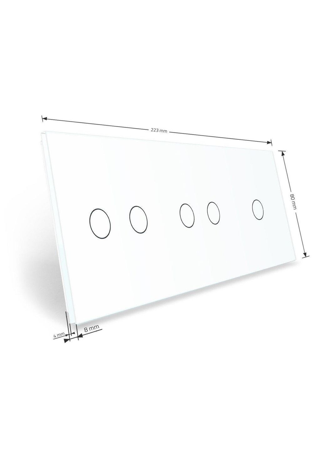Рамка 3-постовая для 1-сенсорного и двух 2-сенсорных выключателей (1-2-2), закалённое стекло, белая, 223×80 мм Livolo (370970862)