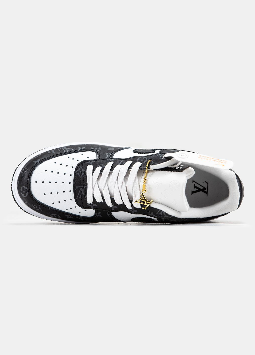 Кроссовки женские и мужские Nike Air Force 1 x Louis Vuitton black white | Найк Аир Форс 1 черно-белые No Brand чёрно-белые демисезоны (315683556)