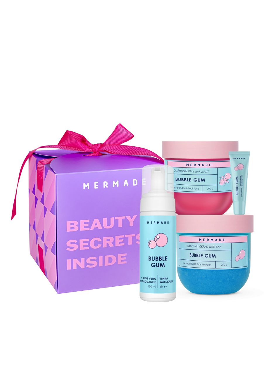 Подарунковий набір косметики для тіла Bubble Gum Party для жінок, 4 засоби MERMADE (367987161)
