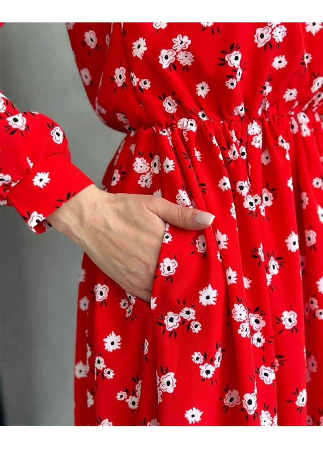 Красное повседневный платье 13739 xxl красный ISSA PLUS