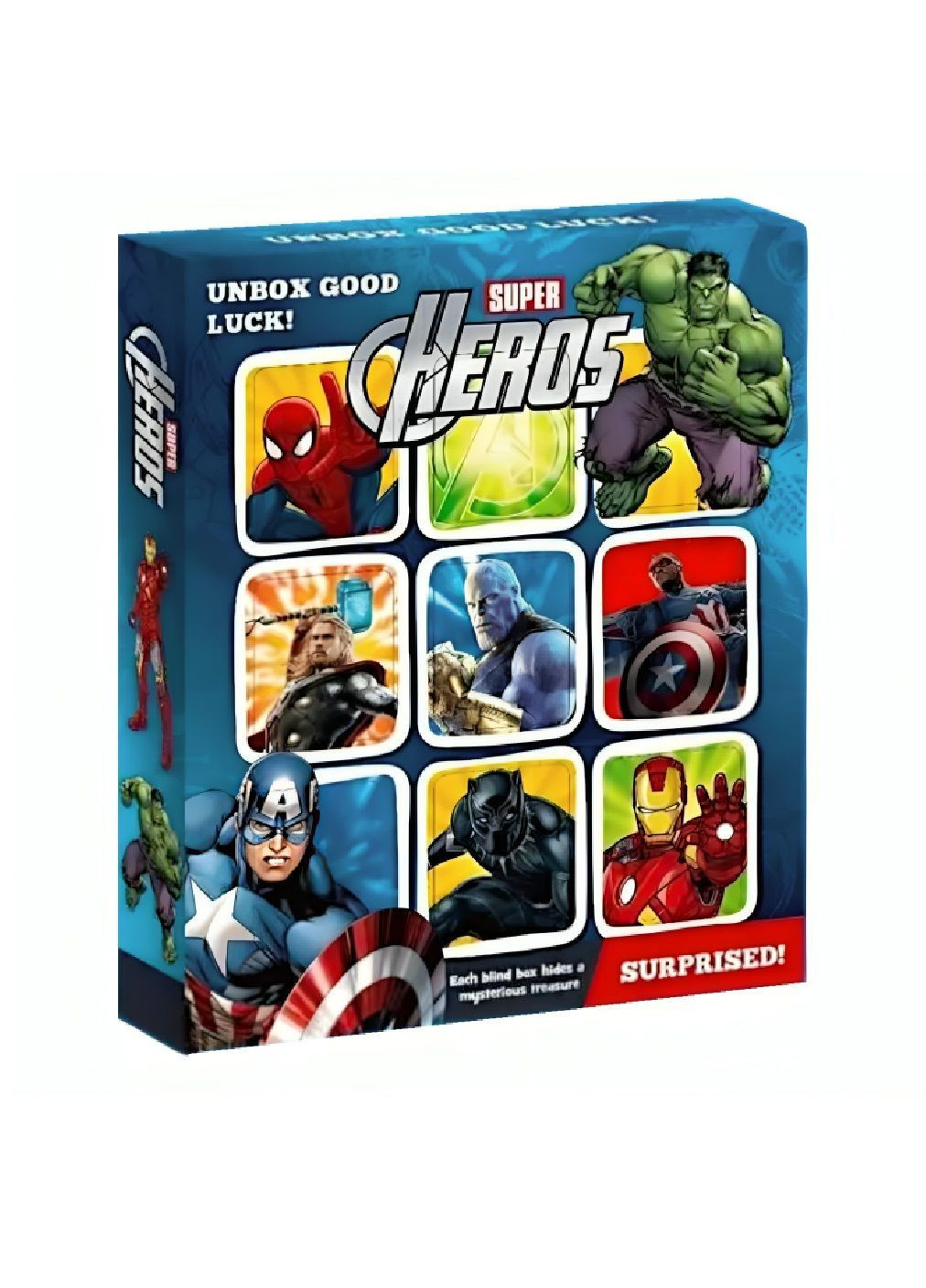 Комплект адвент календар з іграшками фігурками брелоками для дітей хлопчиків дівчаток 9 комірок (482297-Prob) Супергерої Unbranded (373187633)