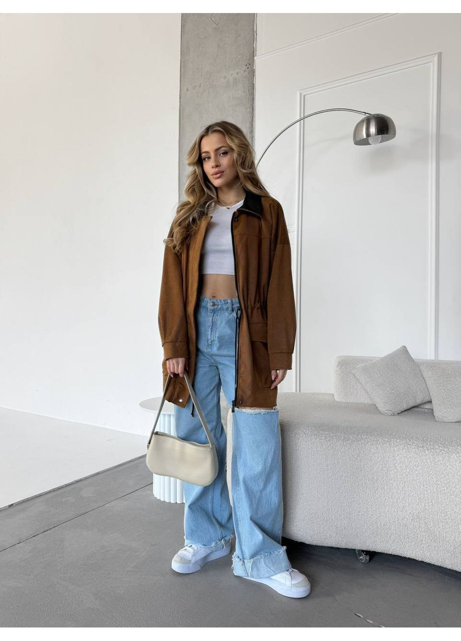 Женская ветровка удлиненного кроя с кулиской на талии. MonCher (352529290}