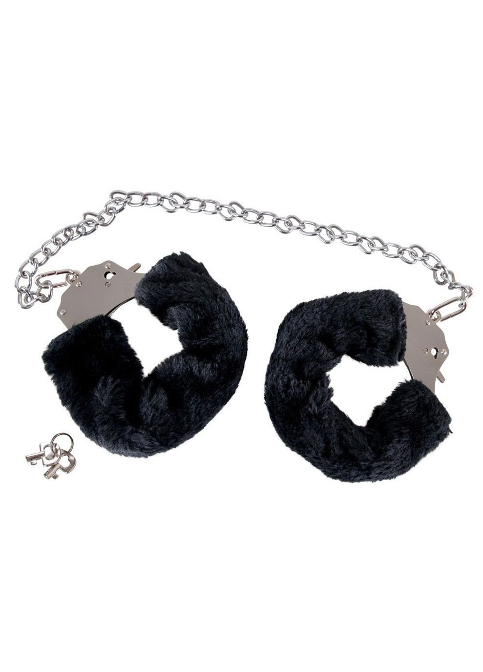 Наручники металеві Bigger Furry Handcuffs із чорним хутром You2Toys (297131607)