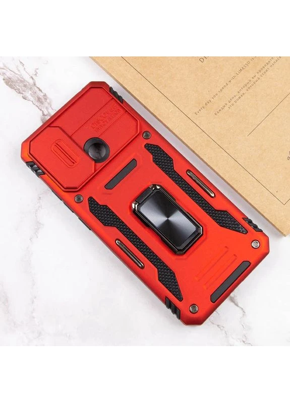 Ударопрочний чохол Camshield Army Ring для Xiaomi Redmi 9C/10A з кільцем-держателем червоний TPU+PC No Brand (403002712)