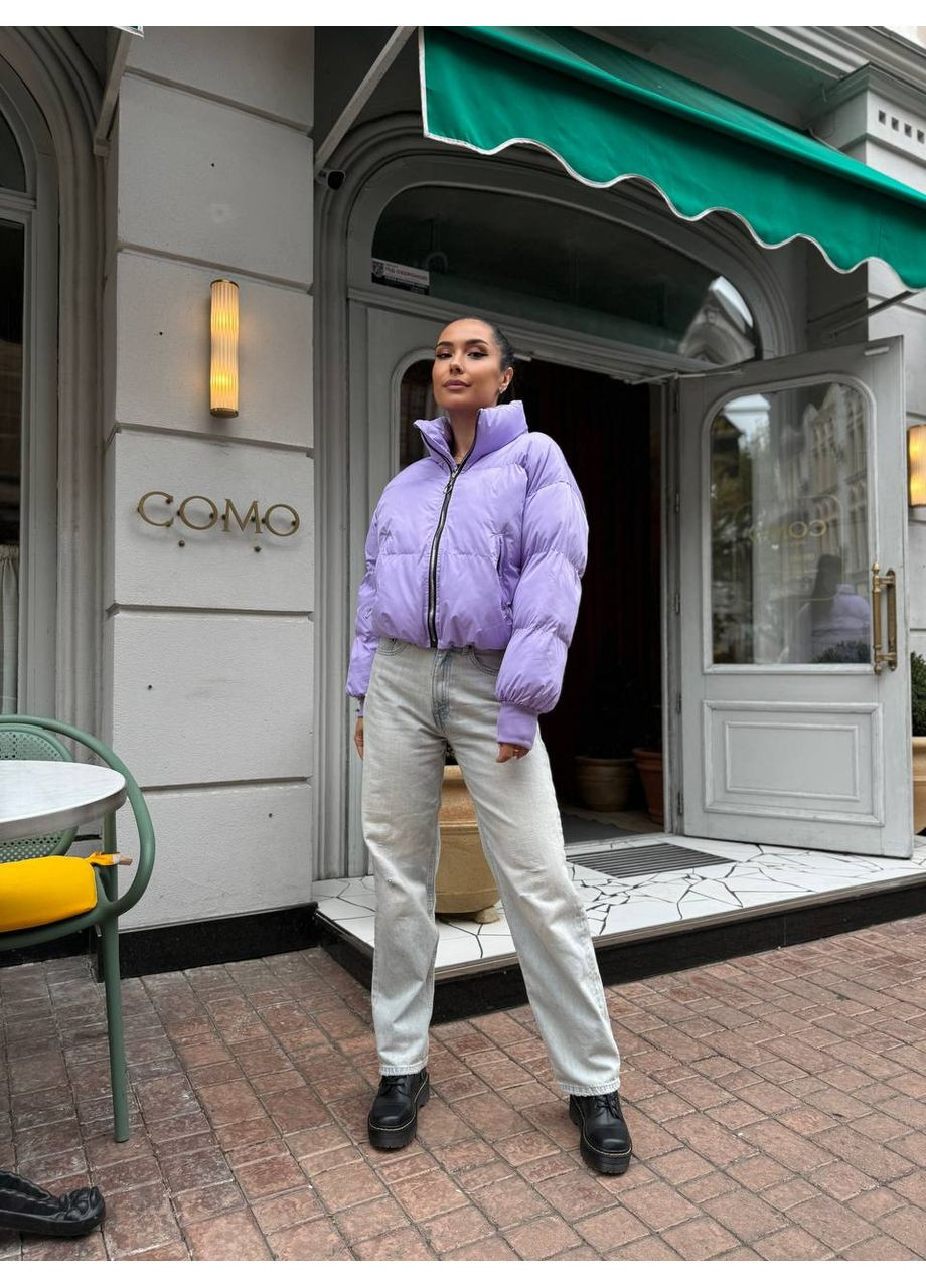 Сиреневый демисезонный Пуховик No Brand