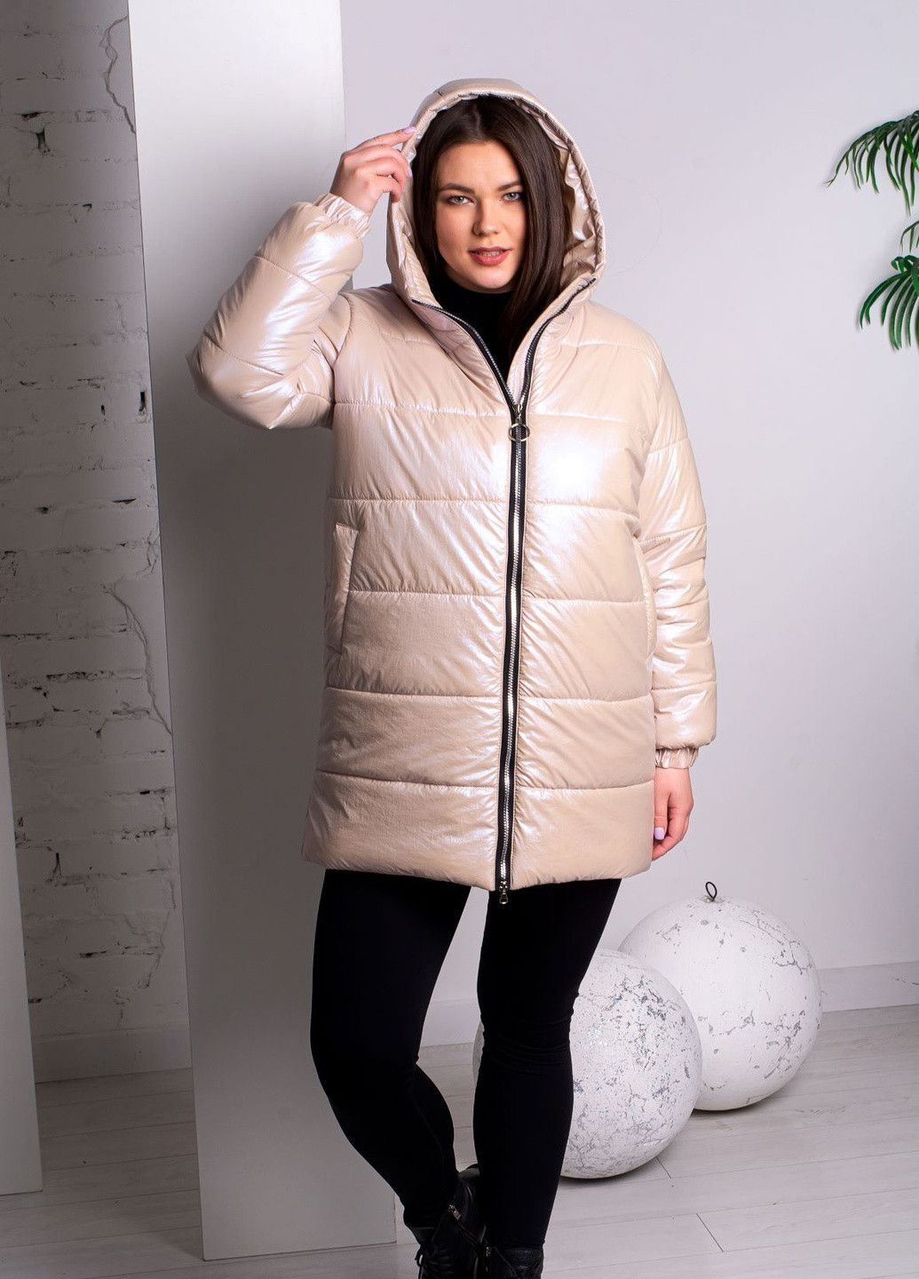 Бежева демісезонна куртка к-012 перламутр SoulKiss k-012