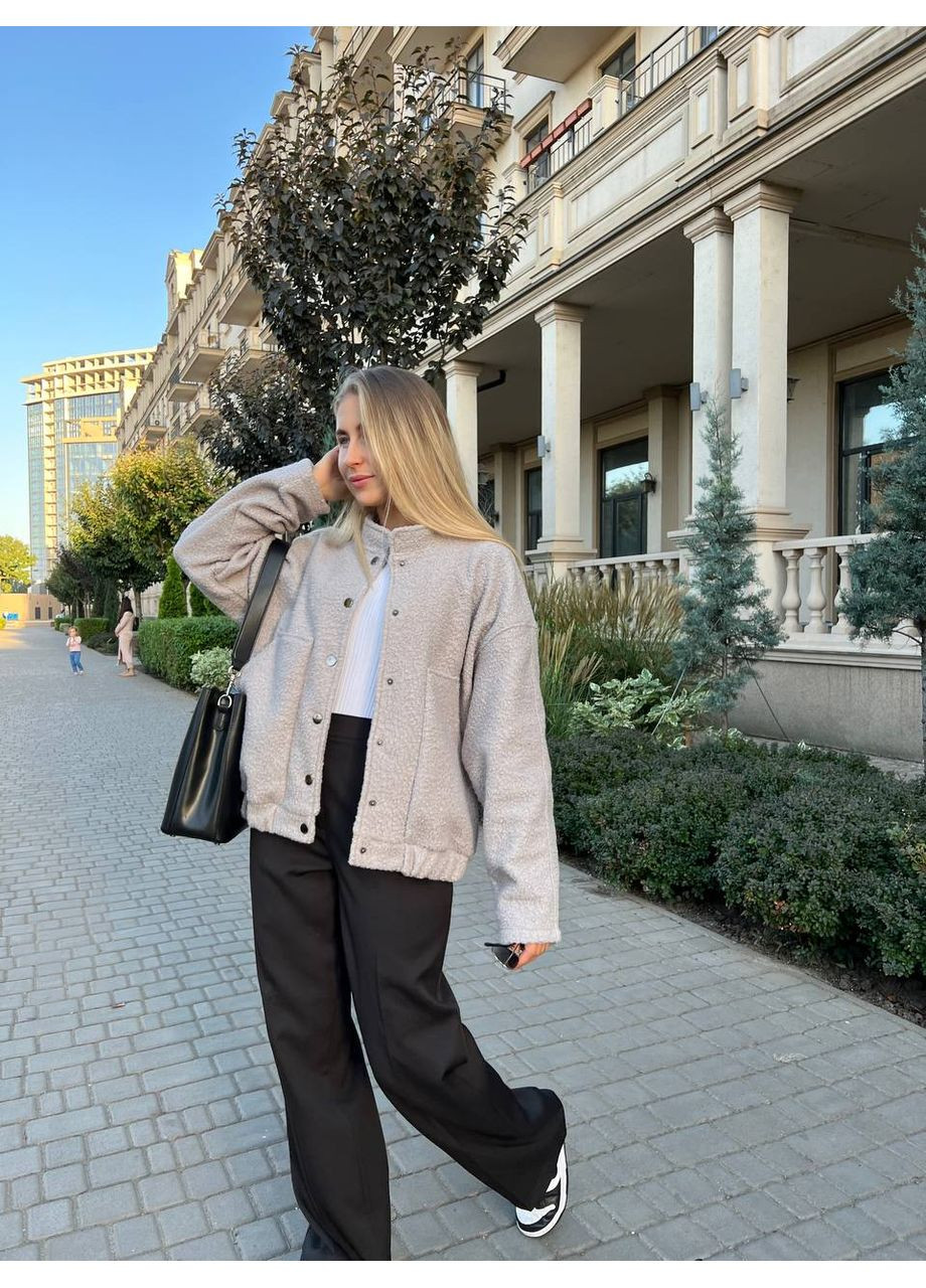 Стильный бомбер из кашемира "Баранец" – Размерная сетка в описании. DK/DL Мода без кордонів на кнопках (357435686)