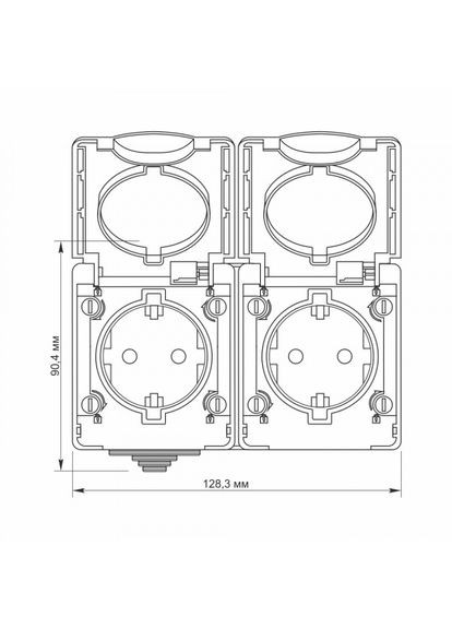 IP65 Розетка наружная двойная с заземлением серая BINERA Videx (366299098)