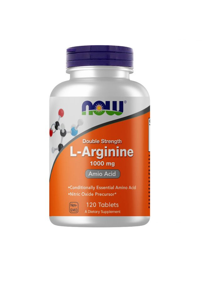 Аргінін L-Arginine 1000 mg Double Strength, 120 таблеток Now (322209843)