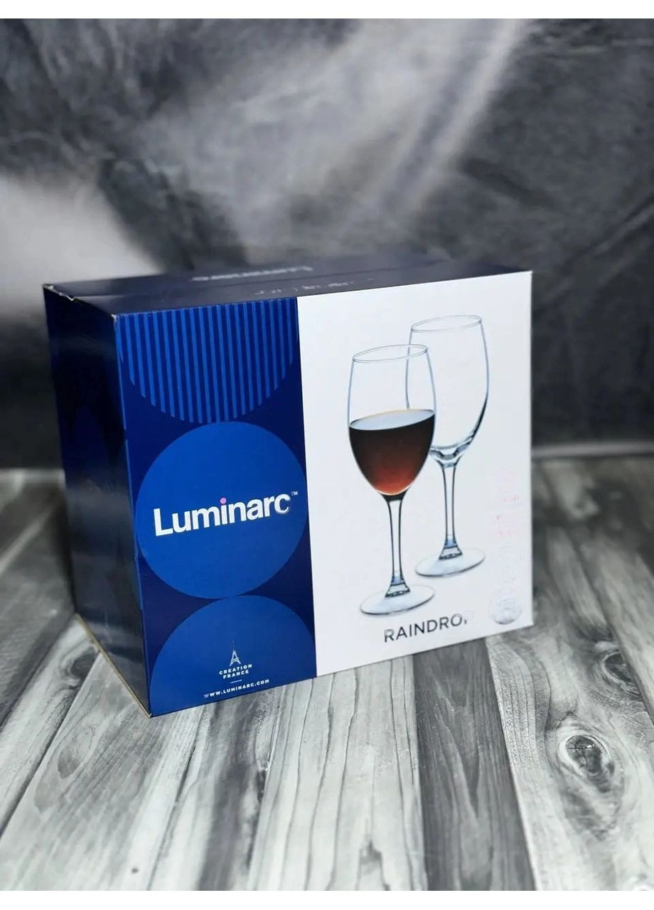 Сервіз чорно-білого столового посуду з келихами 24 предмети Carine Luminarc (342117646)