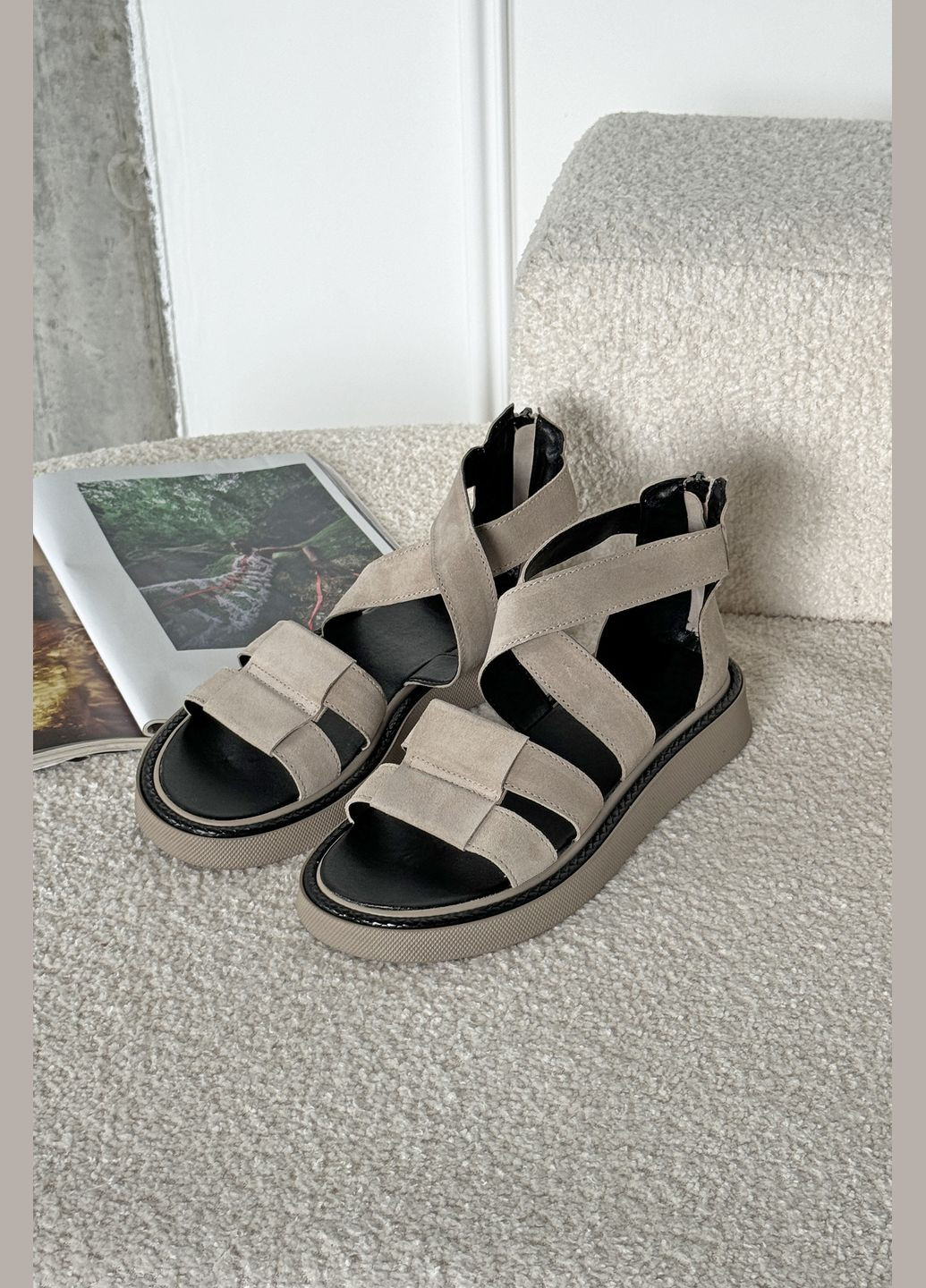 Актуальні універсалні жіночі замшеві сандалі InFashion Босоніжки (294086292)