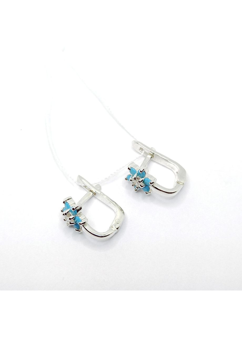 Серьги "Флокса" серебро 925° 2,66г. голубые фианиты (20273) Elis-s (358234138)