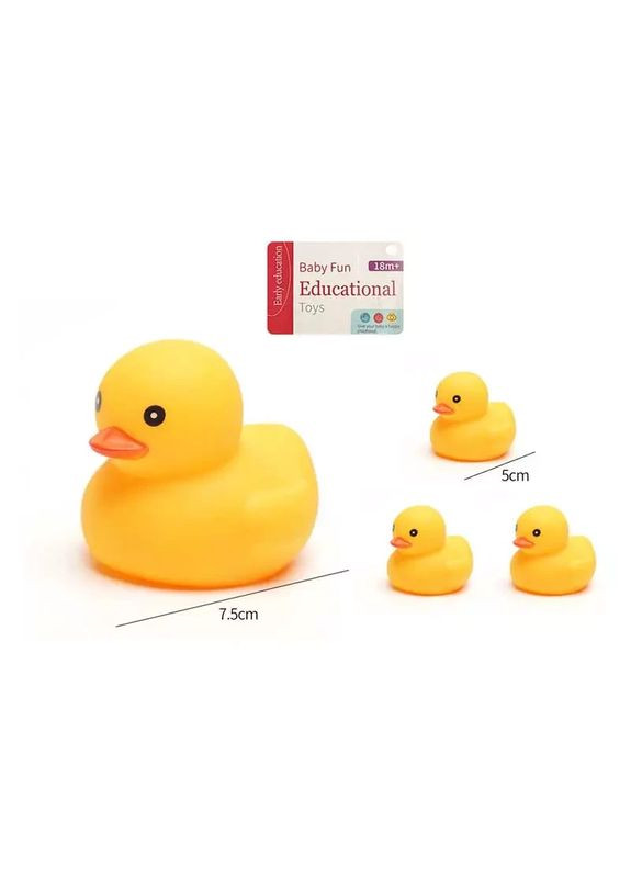 Іграшка для ванної качка пищалка 4 штуки SG-2256, в сітці 7,5*5см No Brand (362428848)