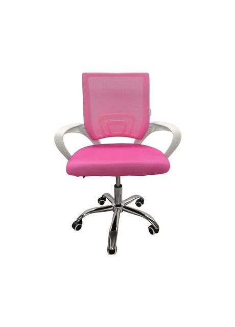 Крісло офісне 619 біло-рожеве Bonro (349820324)
