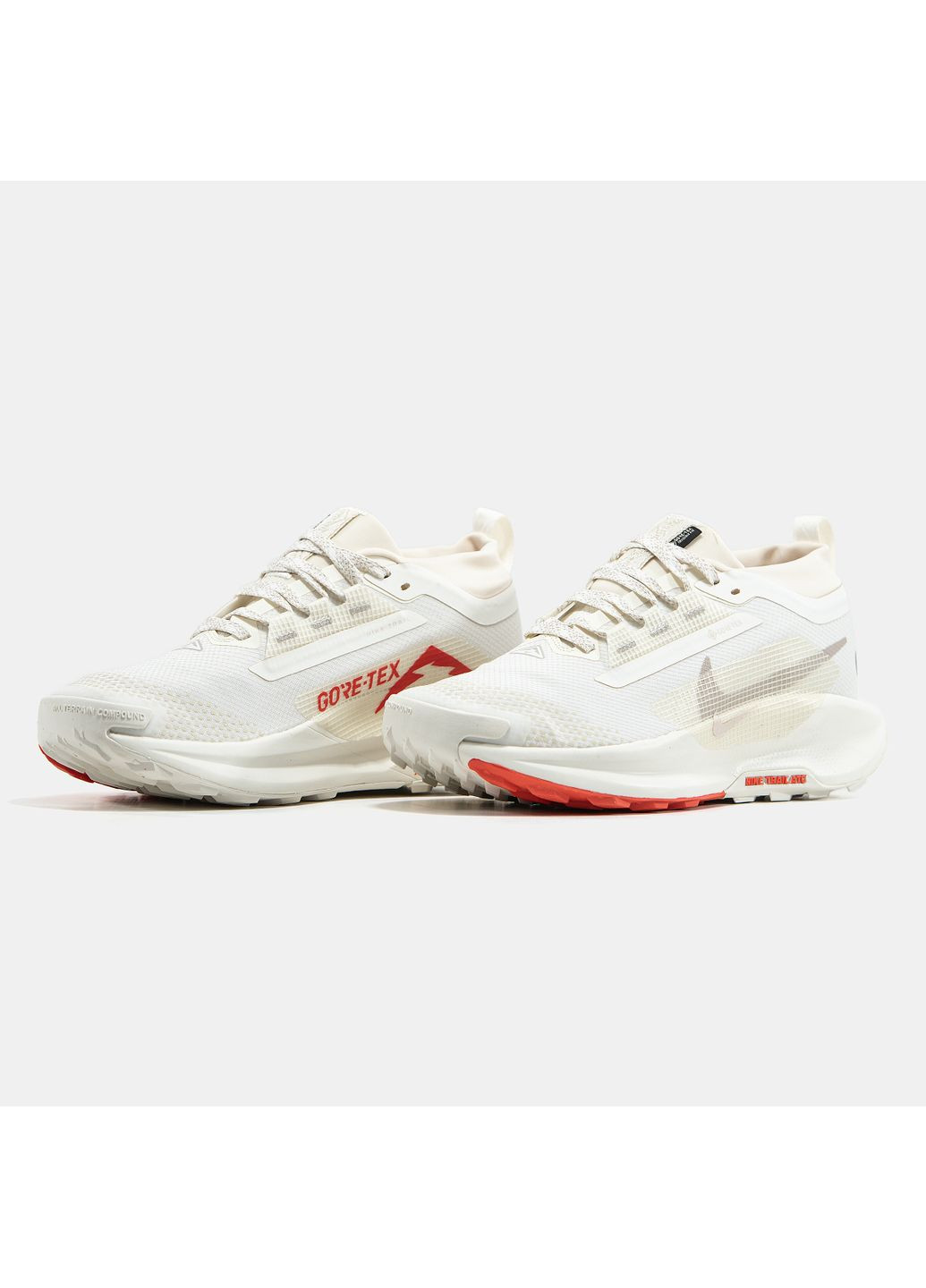 Белые демисезонные кроссовки мужские nike pegasus trail 5 gtx white red gore-tex | найк зум пегасус треил 5 белые No Brand