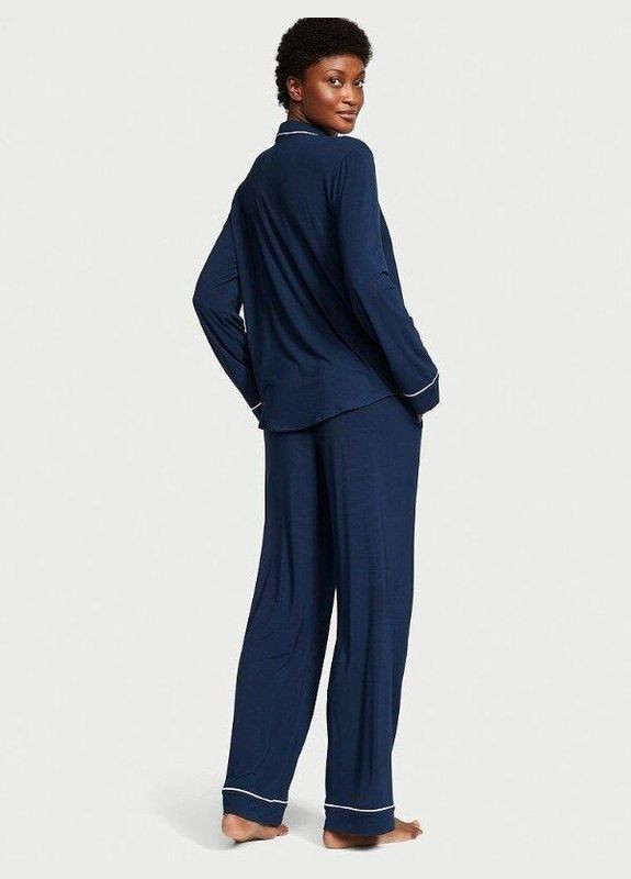 Синя всесезон жіноча піжама (штани+сорочка) modal long s синя Victoria's Secret