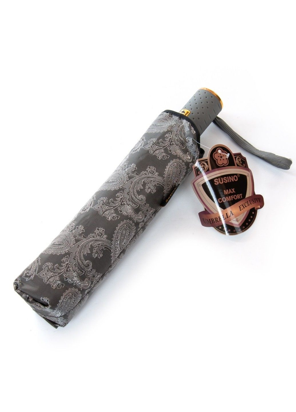 Сіра жіноча парасолька автомат жаккард 3086-6 Susino середня (313031785)