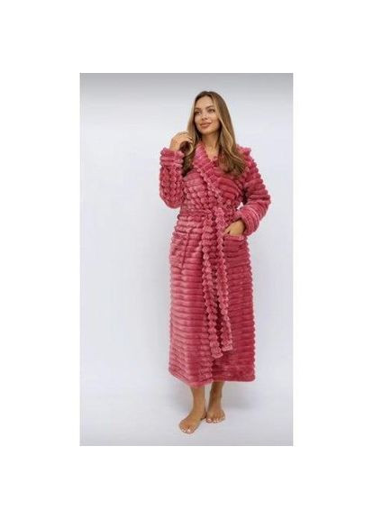 Махровий халат з капюшоном Рожевий (П4К-am-f-halat-004-03) No Brand (316230588)