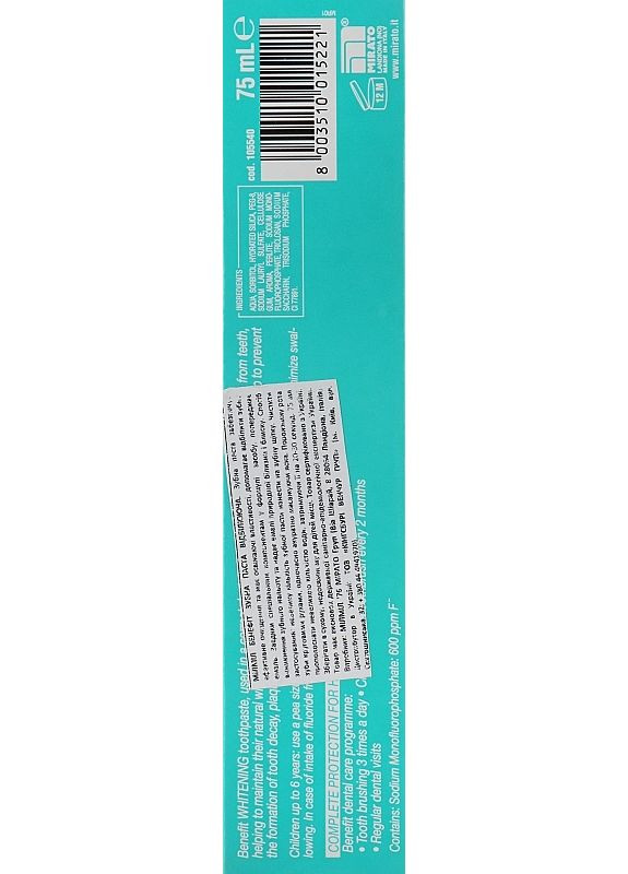 Зубна паста відбілювальна - Mil Benefit 75ml (2-943412) MilMil (369796686)