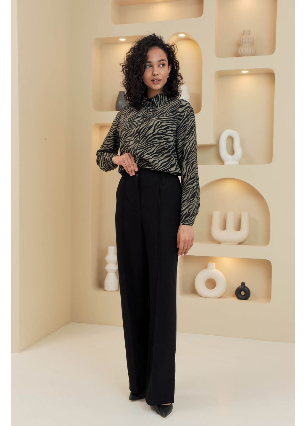 Оливковковая (хаки) рубашка Seventeen