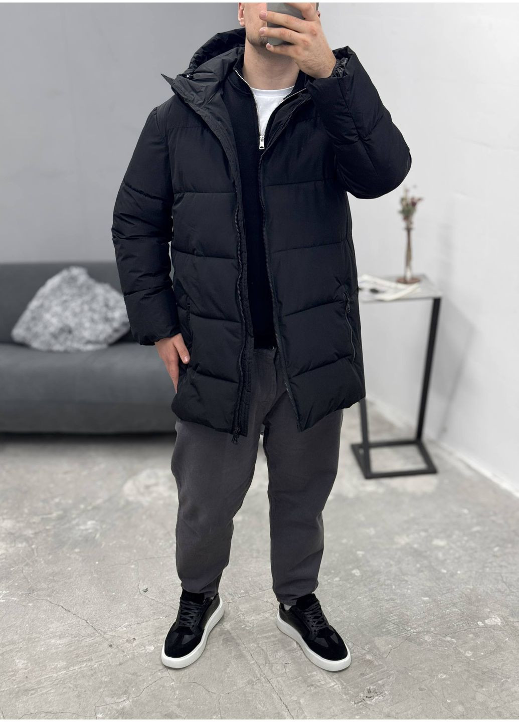 Чорний зимній Пуховик Україна