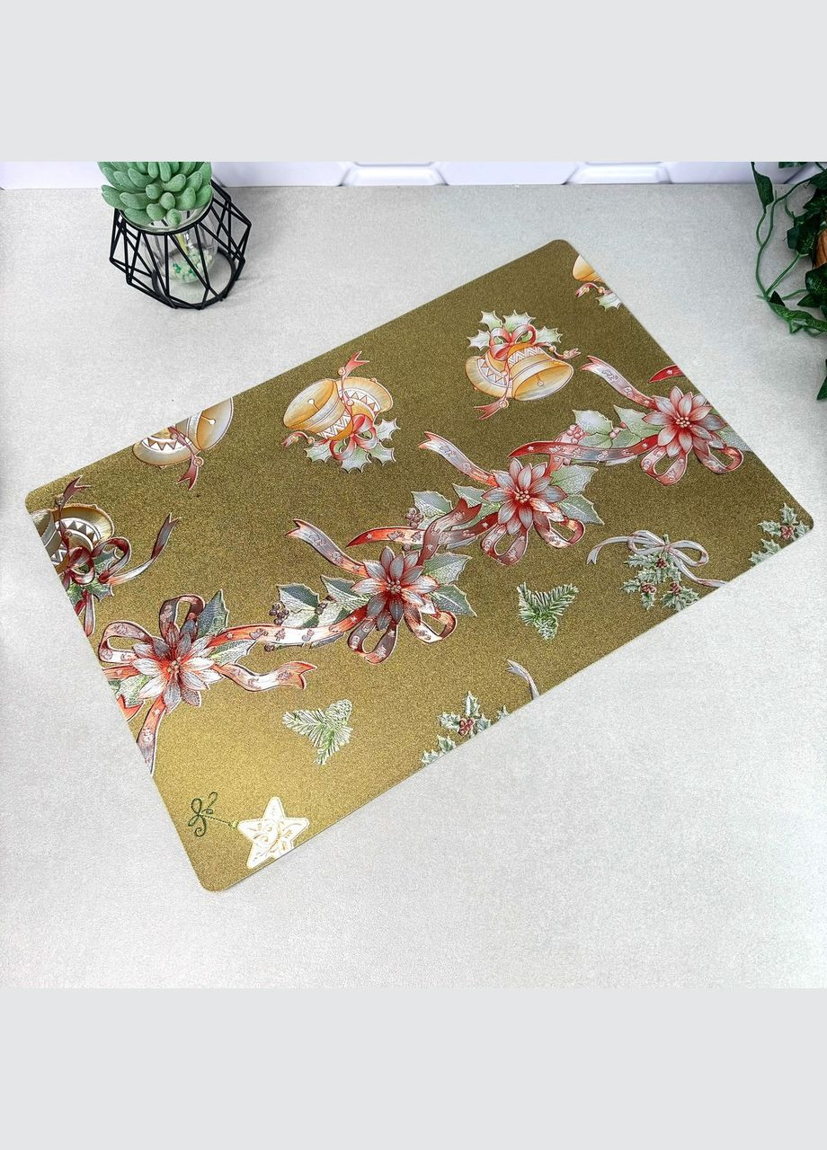 Новогодняя салфетка-подтарельник 45*30 см Зелёный ряд (62Д) No Brand (305074993)